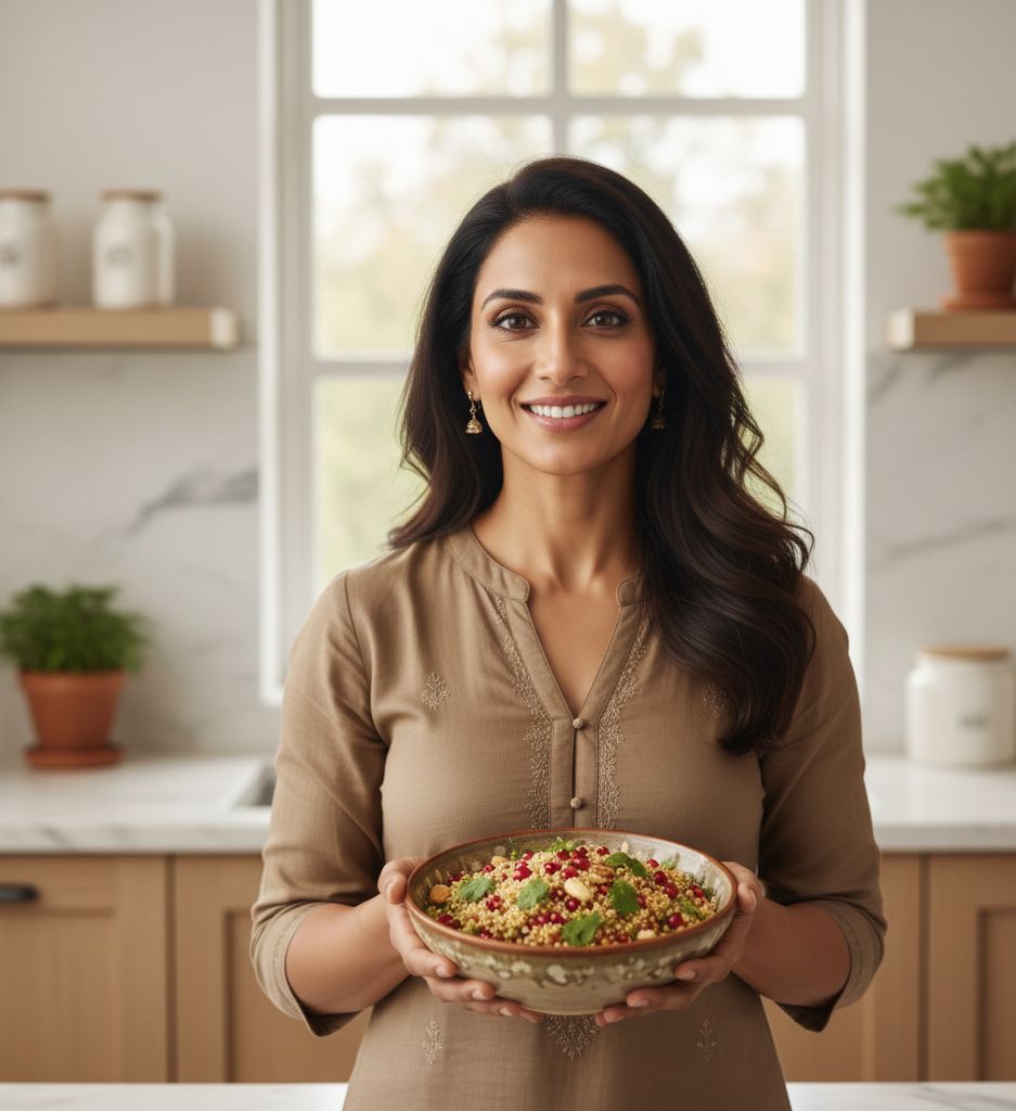 Indian woman feeling empowered with healthy PCOS diet plan